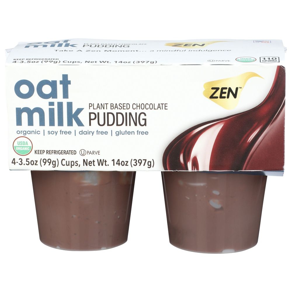 Zen Organic Plant Based Chocolate Oat Milk Pudding, 3.5 Ounce -- 24 per case