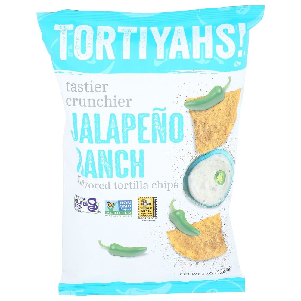 Tortiyahs Jalapeno Ranch Tortilla Chips, 8 Ounce -- 12 per case