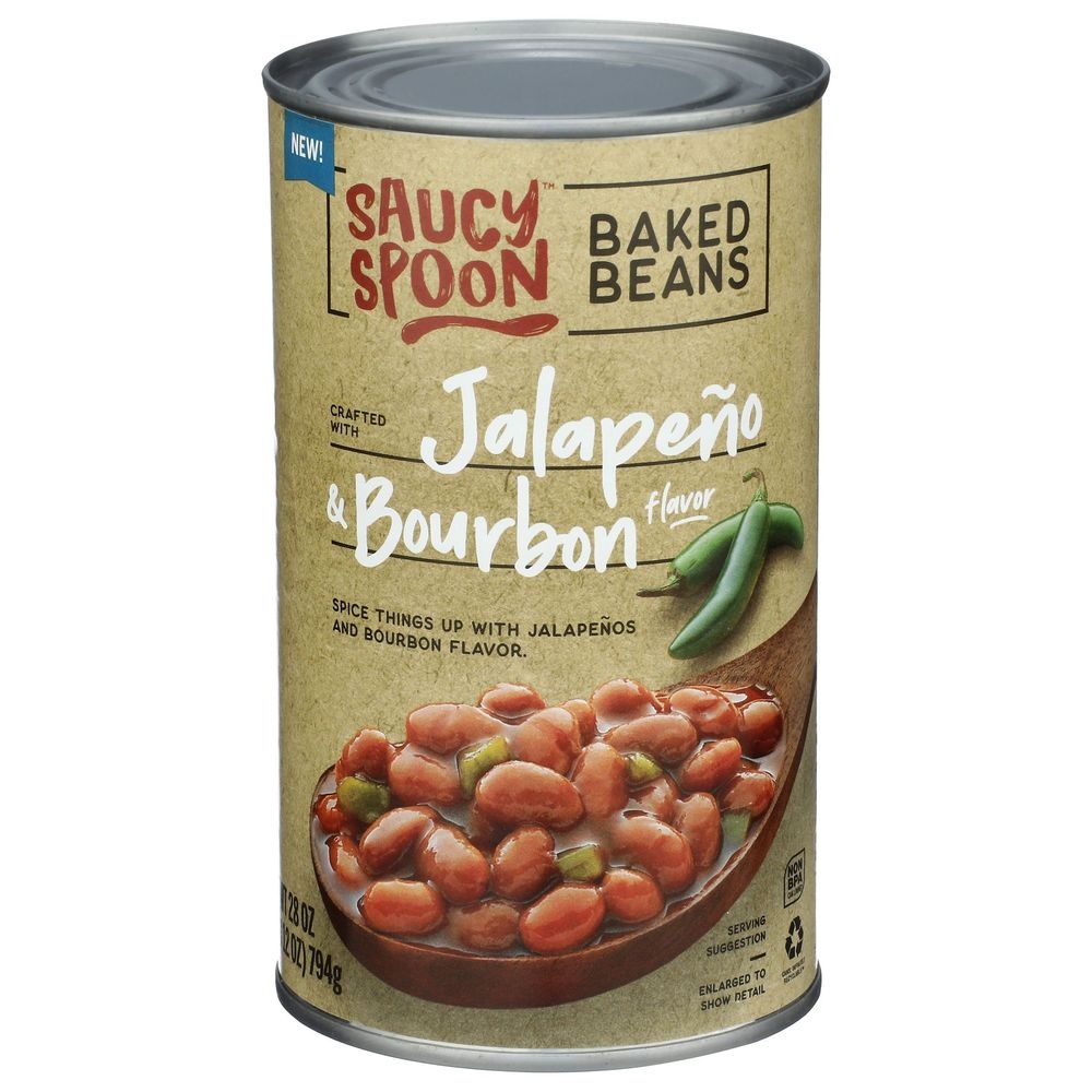 Saucy Spoon Jalapeno and Bourbon Baked Beans, 28 Ounce -- 12 per case