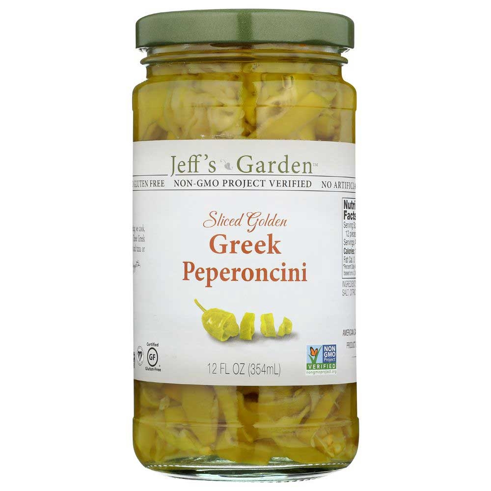 Jeffs Natural Sliced Golden Greek Peperoncini, 12 Ounce -- 6 per case.