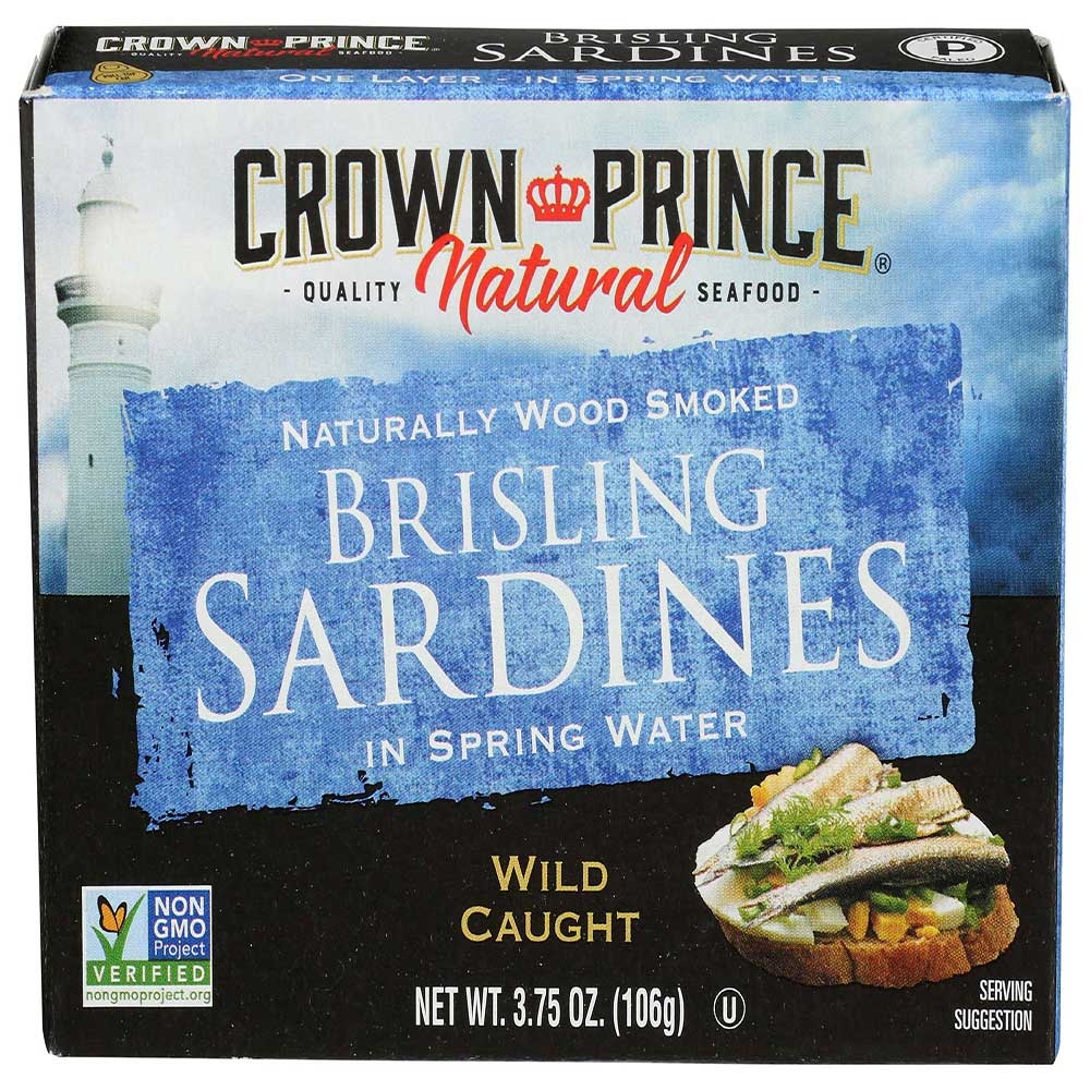 Crown Prince Brisling Sardines in Spring Water, 3.75 Ounce