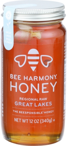 Bee Harmony Regional Raw Great Lakes Honey, 12 Ounce -- 6 per case