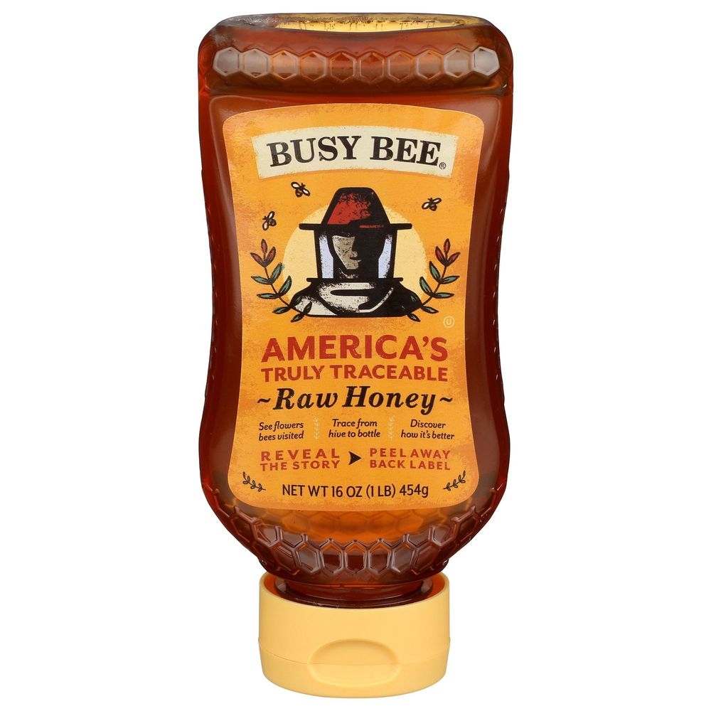 Busy Bee Raw Honey, 16 Ounce PET Bottle -- 8 per case