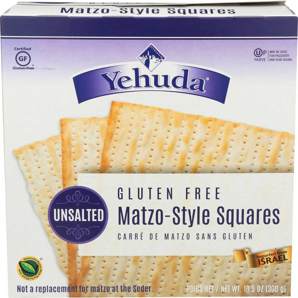 Yehuda Unsalted Gluten Free Matzo Style Square Crackers, 10.5 Ounce -- 12 per case