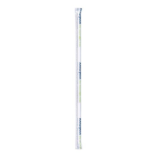 Aardvark White Jumbo Striped Solid Paper Straw, 10 inch - 400 count per pack -- 8 packs per case