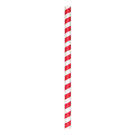 Aardvark Unwrapped Red Stripe Paper Straw, 8.50 inch - 185 count per pack -- 8 packs per case