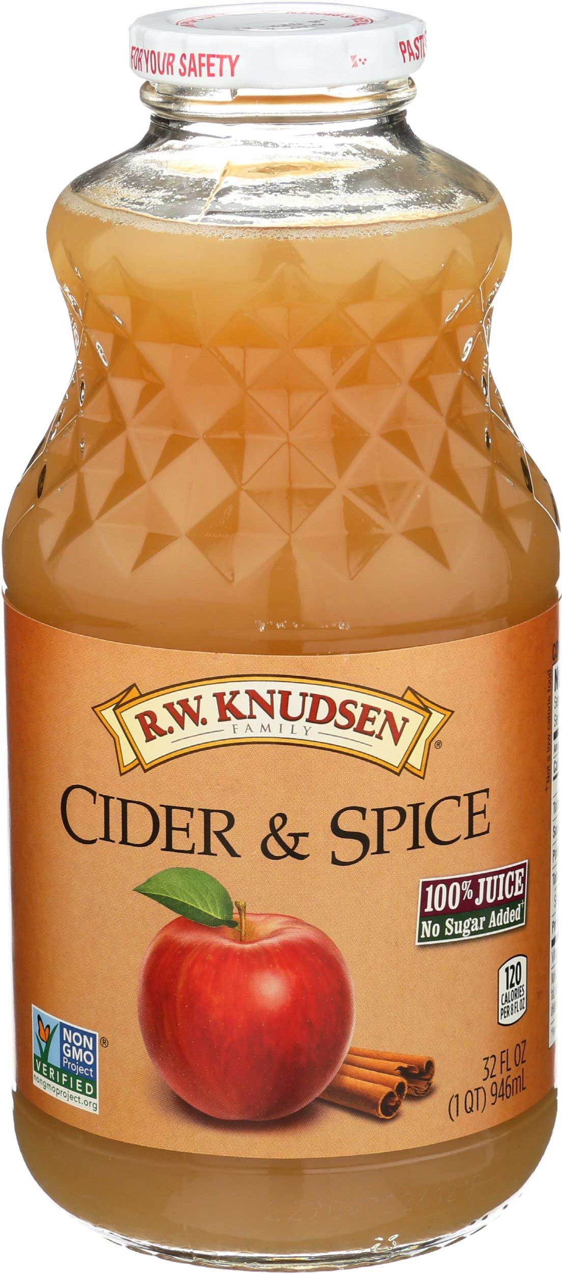 R.W. Knudsen Cider and Spice Apple Juice, 32 Fluid Ounce -- 6 per case