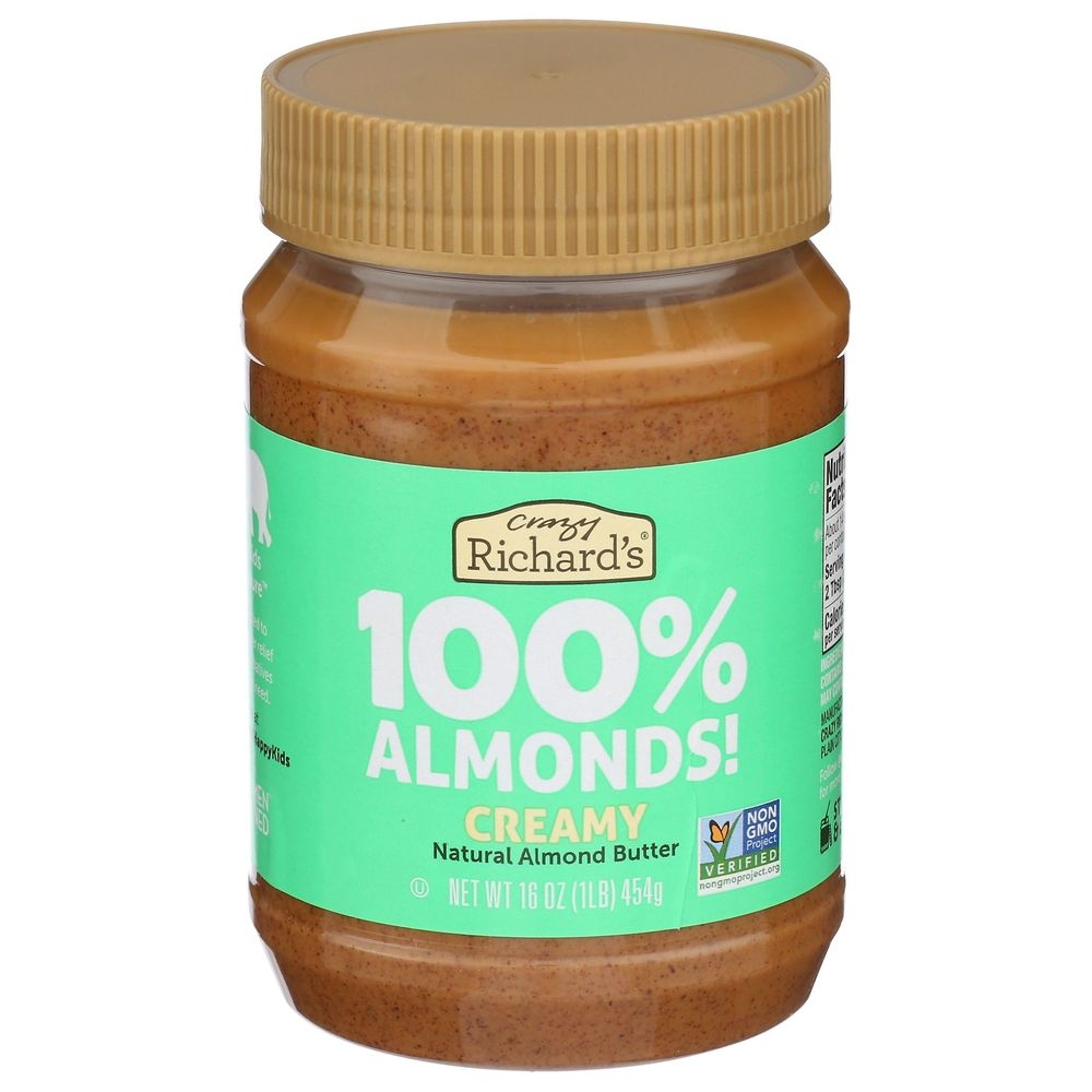 Crazy Richards Creamy Natural Almond Butter, 16 Ounce -- 6 per case