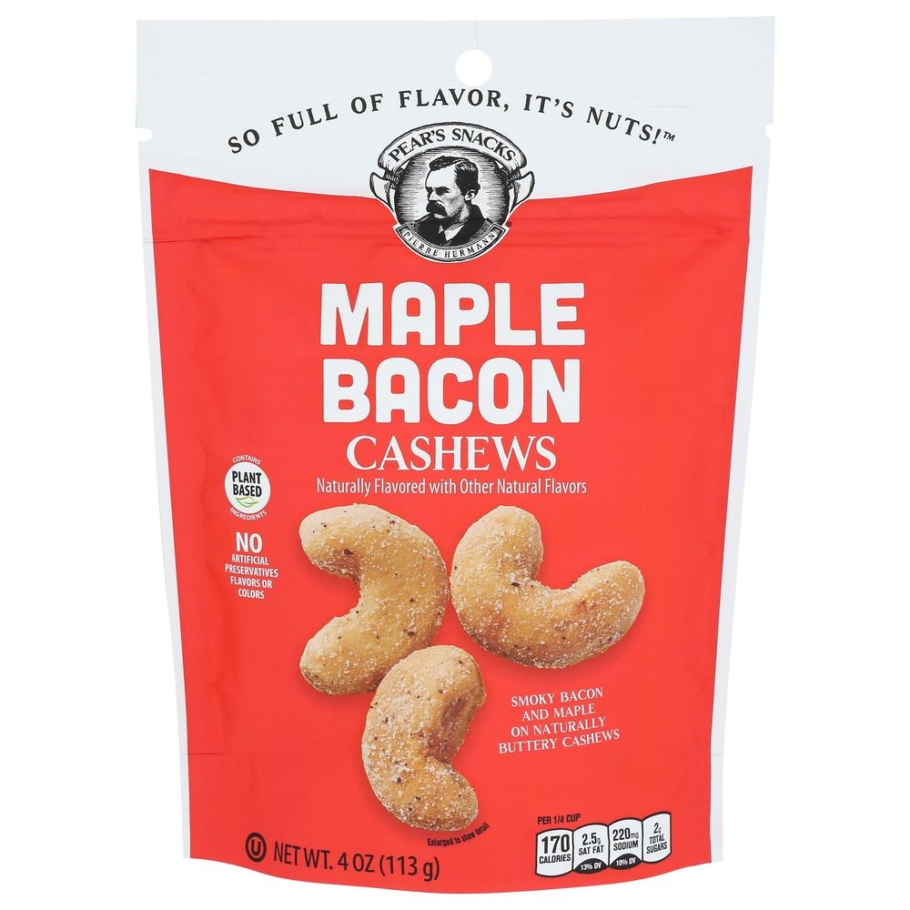 Pears Snacks Maple Bacon Cashews, 4 Ounce -- 6 per case