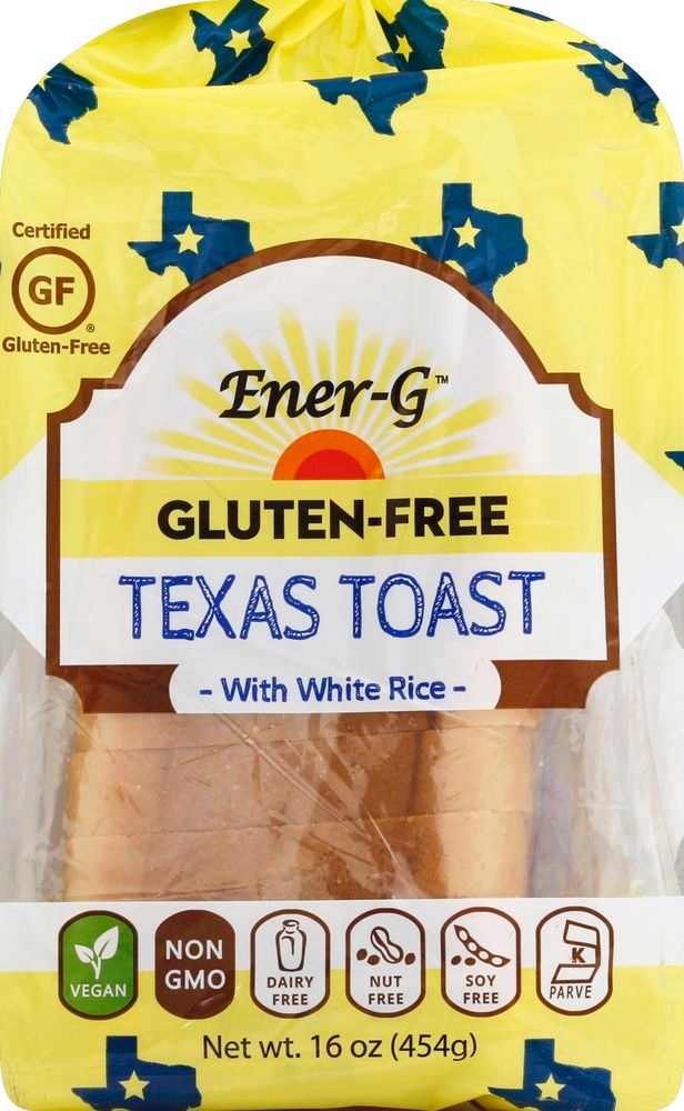 Ener-G Foods Texas Toast White Rice Loaf, 16 Ounce -- 6 per case.