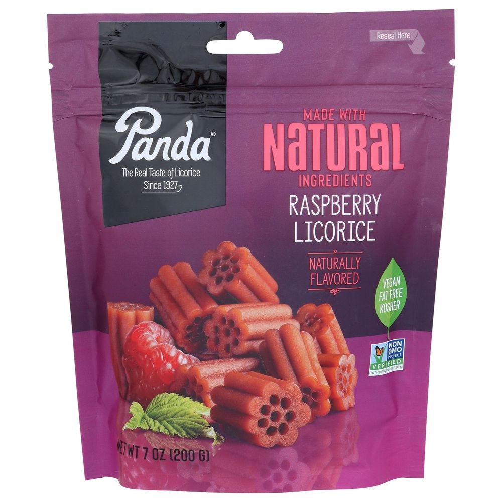 Panda Natural Raspberry Licorice Chews, 7 Ounce -- 8 per case