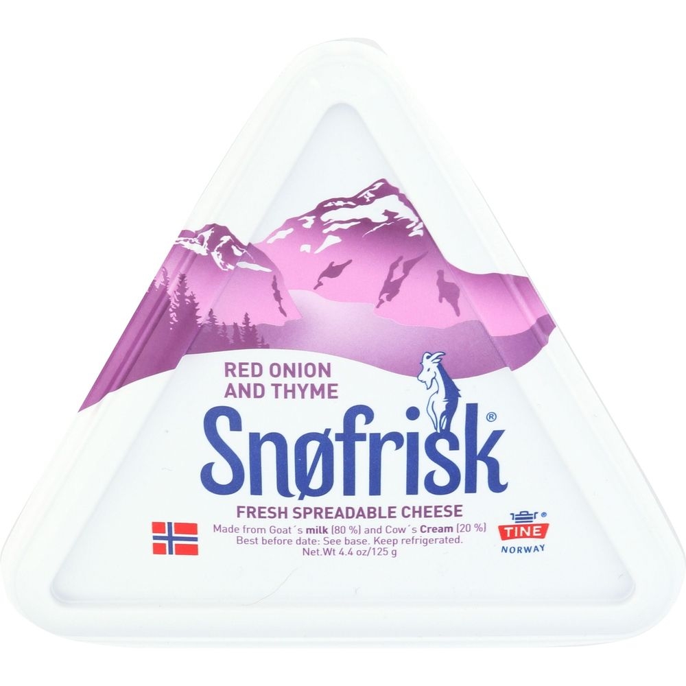 Snofrisk Red Onion and Thyme Fresh Spreadable Cheese, 4.4 Ounce -- 10 per case