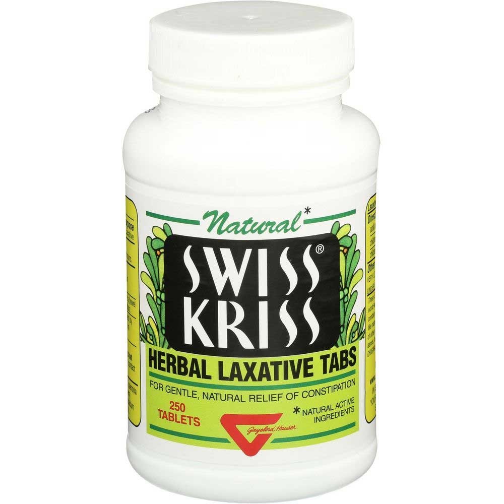 Swiss Kriss Natural Herbal Laxative Tablet - 250 count per pack