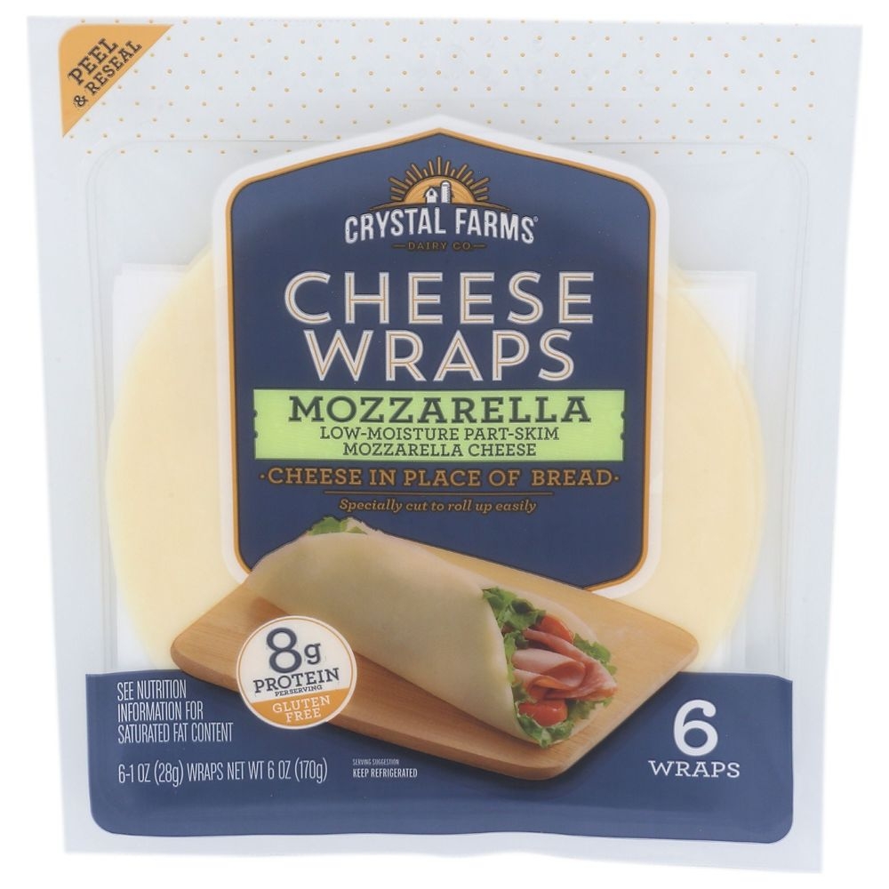 Crystal Farms Mozzarella Cheese Wrap, 6 Ounce -- 12 per case
