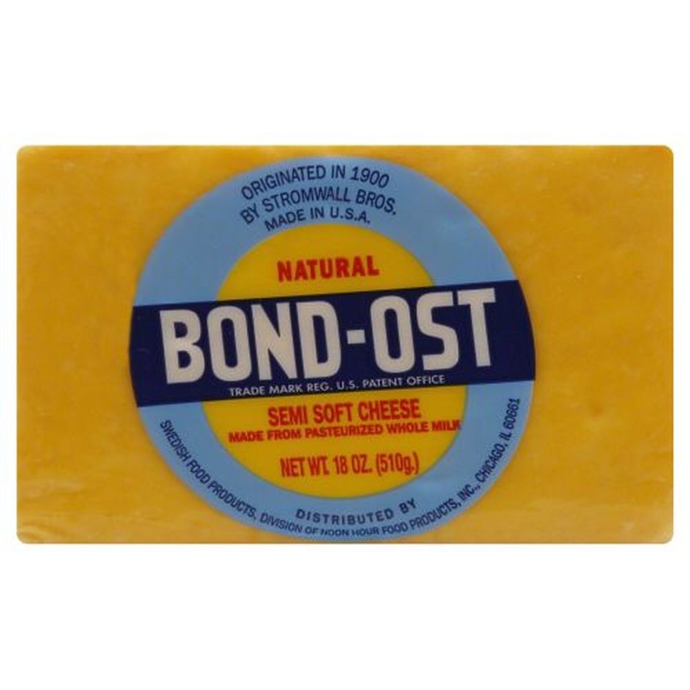 Bond Ost Plain Halves Cheese, 18 Ounce -- 12 per case