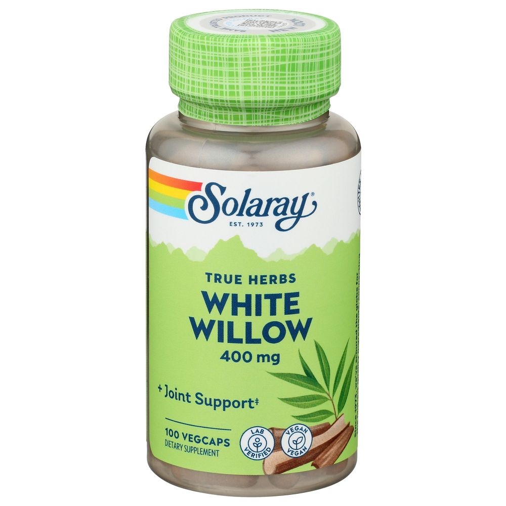 Solaray White Willow Bark 400 Mg VegCaps, 100 count