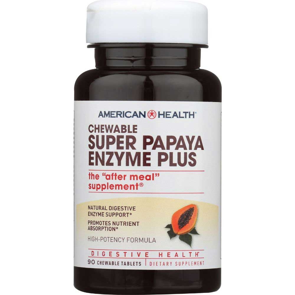 American Health Super Papaya Enzyme Plus Chewable Tablet - 90 count per pack