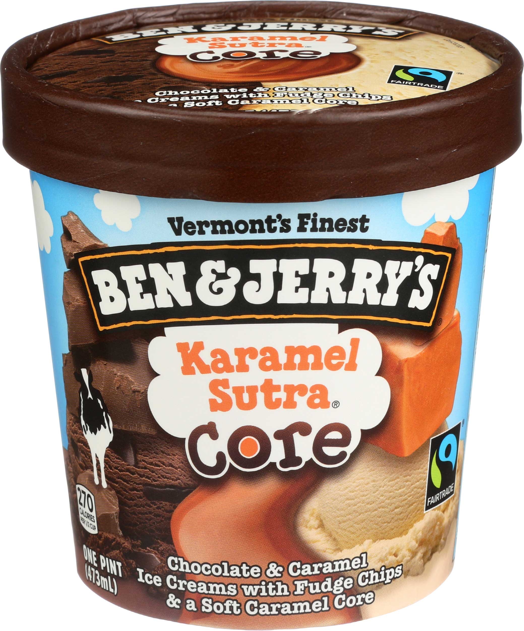 Ben and Jerrys Karamel Sutra Chocolate and Caramel Ice Cream, 1 Pint -- 8 per case