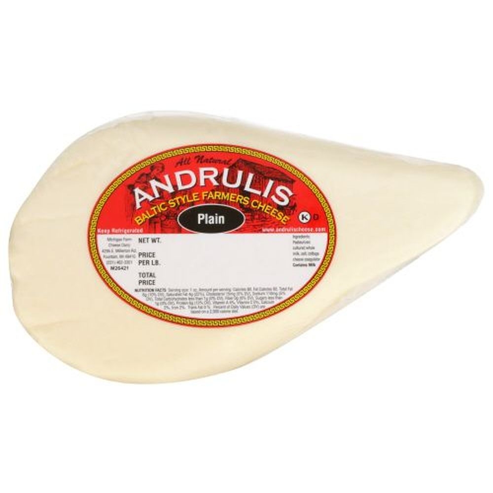 Andrulis Baltic-Style Plain Farmers Cheese, 6 Pound