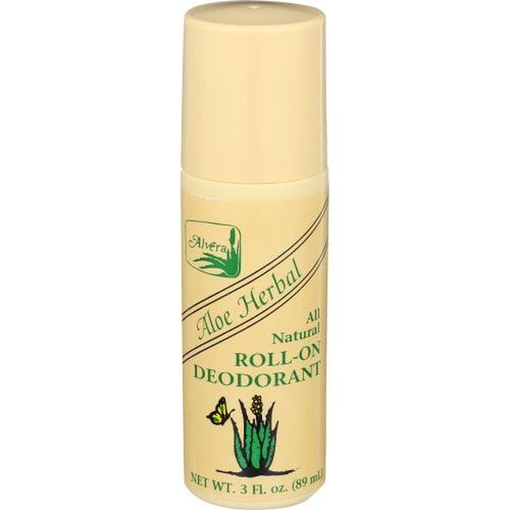 Alvera Aloe Herbal All Natural Roll-On Deodorant, 3 Ounce -- 6 per case