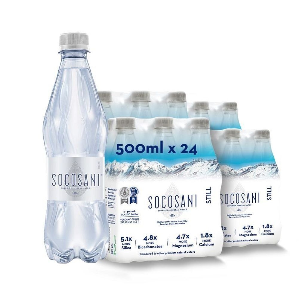 Socosani Still Mineral Water, 500 Milliliter -- 24 per case