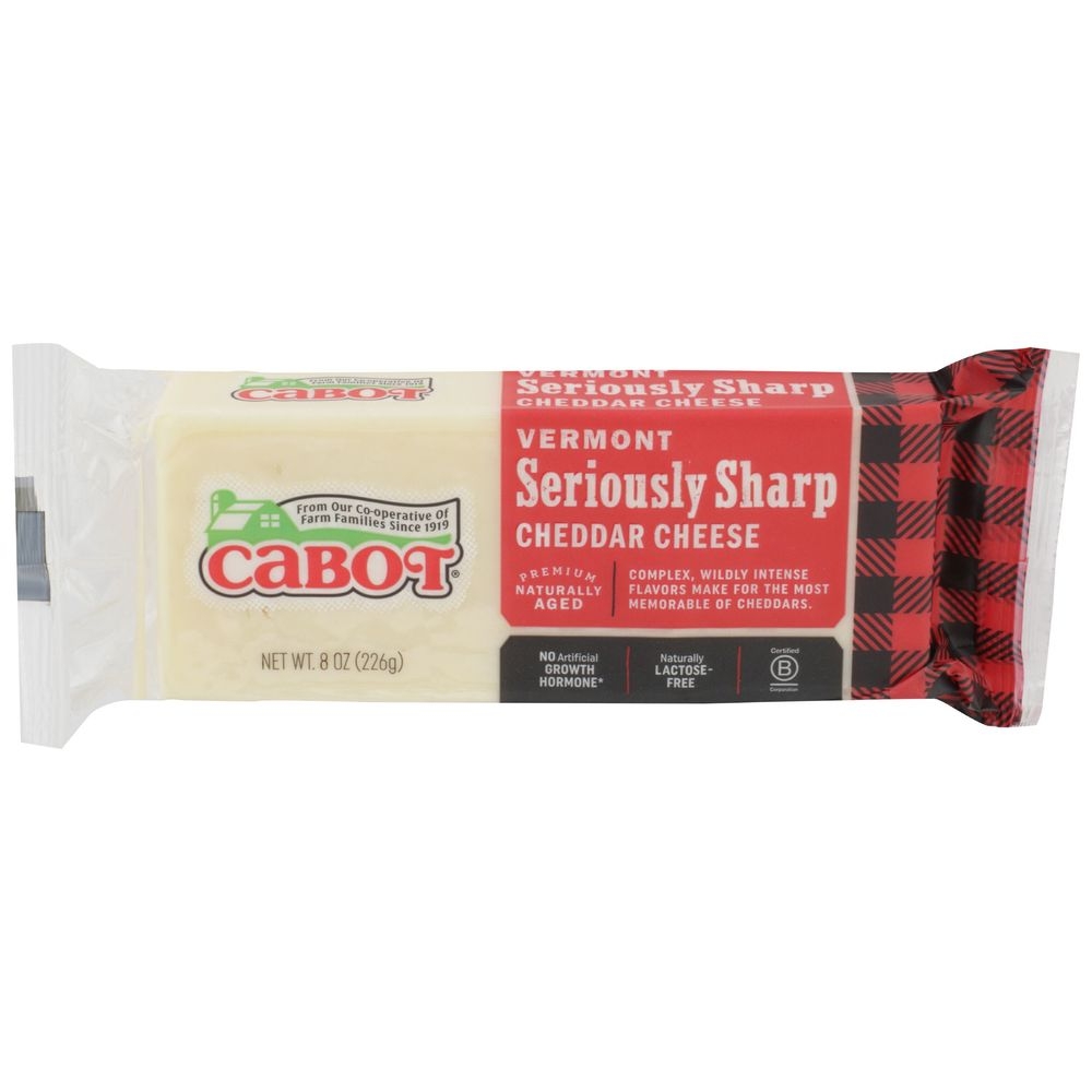 Cabot Seriously Sharp White Cheddar Cheese, 8 Ounce -- 12 per case