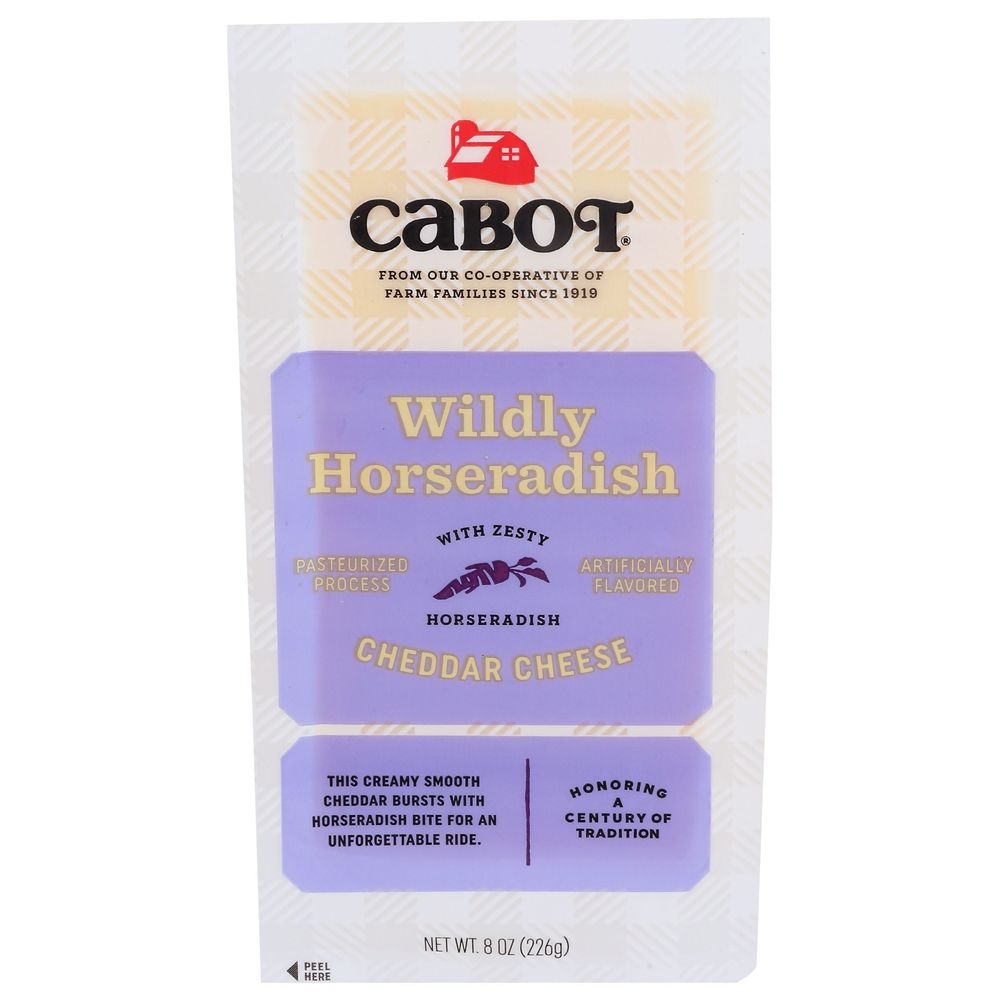 Cabot Wildly Horseradish Cheddar Cheese Bar, 8 Ounce -- 12 per case