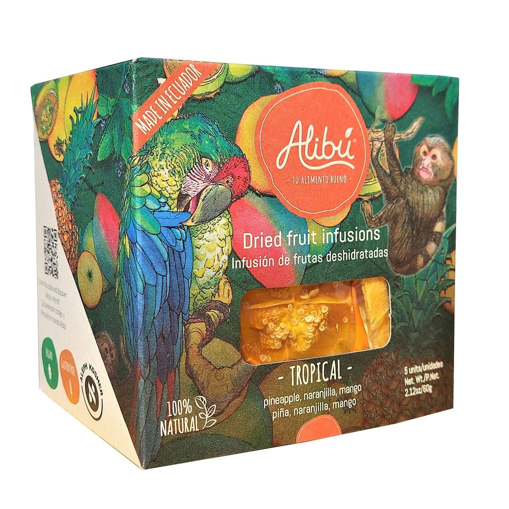 Alibu Edible Dried Fruit Tea Infusion - Tropical, 2.12 Ounce -- 12 per case