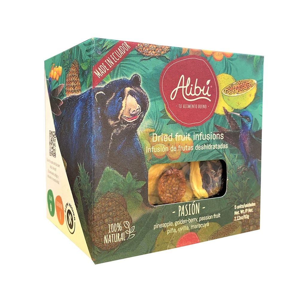 Alibu Edible Dried Fruit Tea Infusion - Pasion, 2.12 Ounce -- 12 per case