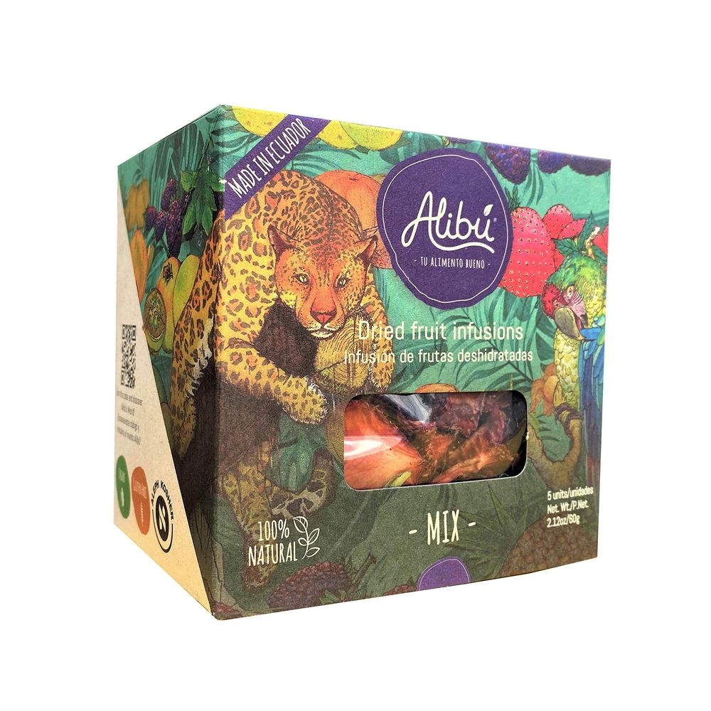 Alibu Edible Dried Fruit Tea Infusion - Variety Mix, 2.12 Ounce -- 12 per case