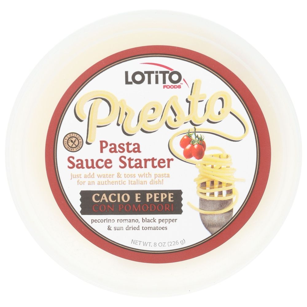 Lotito Foods Caciao E Pepe Presto Con Pomodori Pasta Sauce, 8 Ounce -- 12 per case