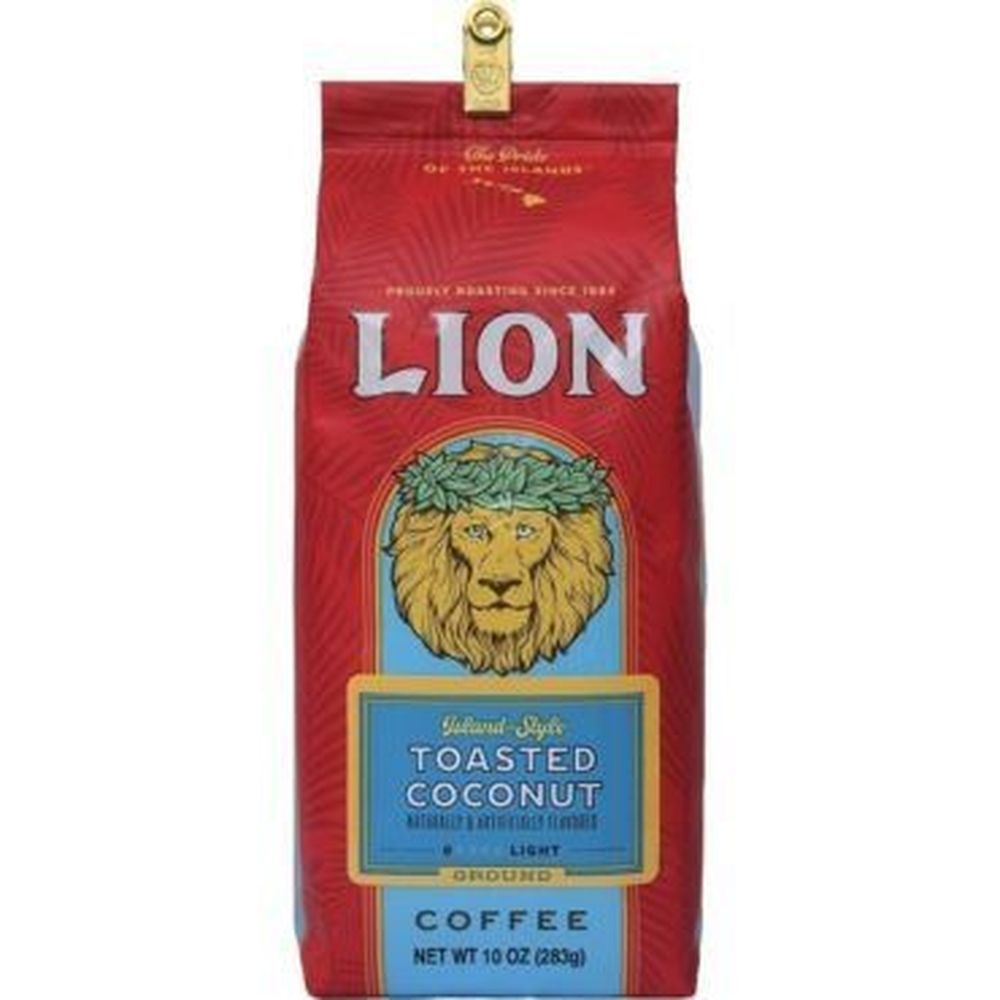 Lion Toasted Coconut Flavor Ground Coffee, 10 Ounce -- 6 per case