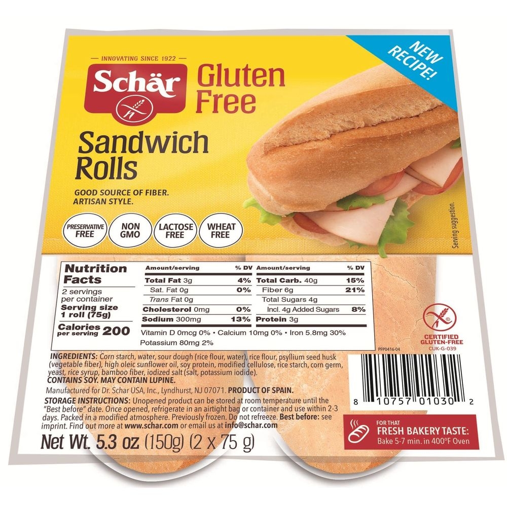 Schar Gluten Free Sandwich Roll, 5.3 Ounce -- 7 per case
