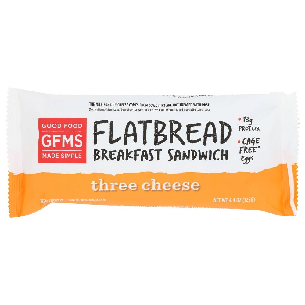 Good Food Made Simple Three Cheese Flatbread Breakfast Sandwich, 4.4 Ounce -- 12 per case