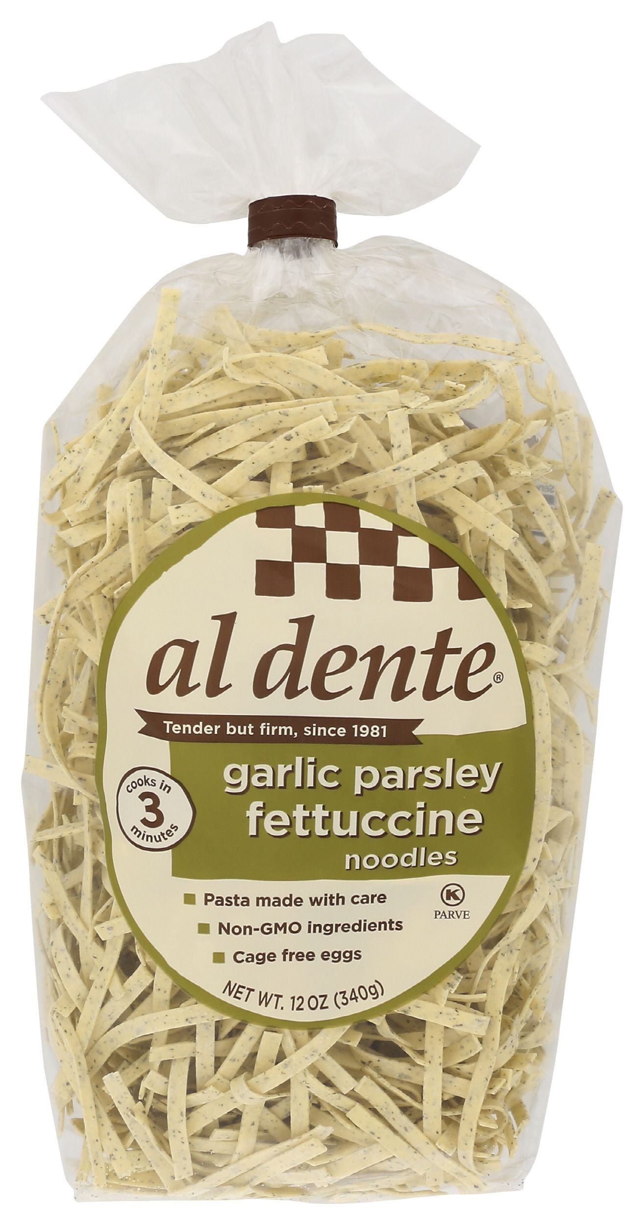 Al Dente Garlic Parsley Fettuccine Pasta Noodles, 12 Ounce -- 6 per case