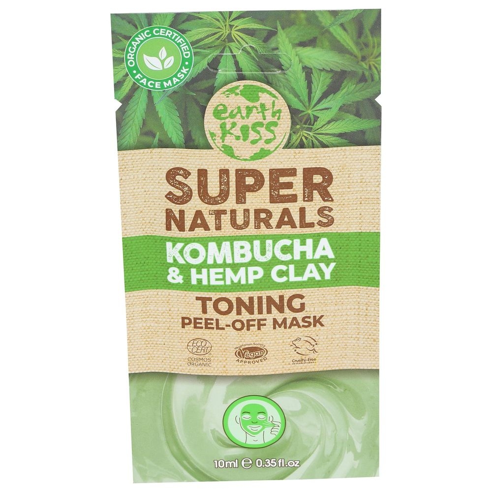 Earth Kiss Super Naturals Kombucha and Hemp Clay Toning Peel-Off Mask, 0.35 Fluid Ounce -- 12 per case