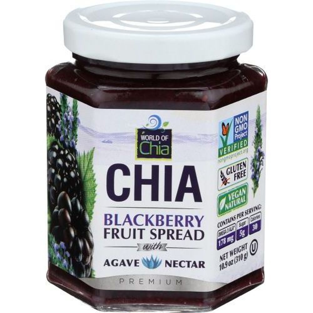 World Of Chia Premium Blackberry Fruit Chia Spread, 10.9 Ounce -- 12 per case