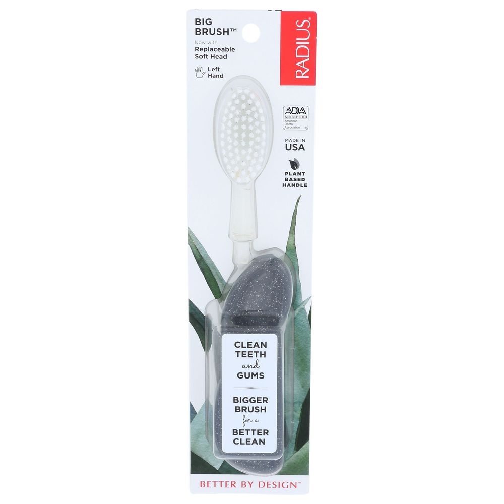 Radius Big Brush Soft Bristle Left Hand Toothbrush -- 6 per case