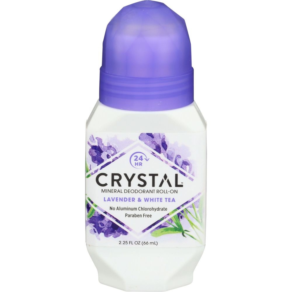 Crystal Body Deodorant Lavender and White Tea Mineral Deodorant Roll-On, 2.25 Ounce