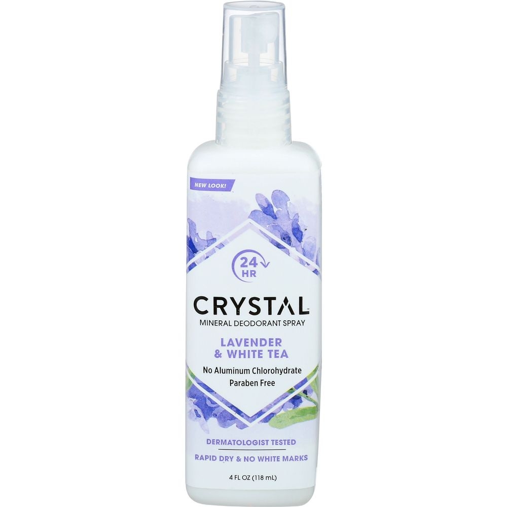 Crystal Body Deodorant Lavender and White Tea Mineral Deodorant Spray, 4 Ounce