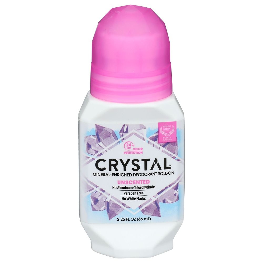 Crystal Body Deodorant Unscented Mineral Deodorant Roll-On, 2.25 Ounce