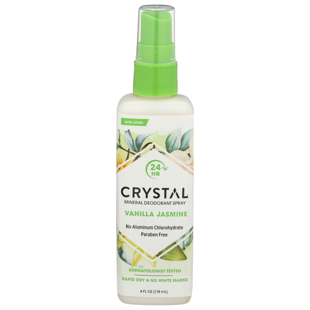 Crystal Body Deodorant Vanilla and Jasmine Mineral Deodorant Spray, 4 Ounce -- 3 per case
