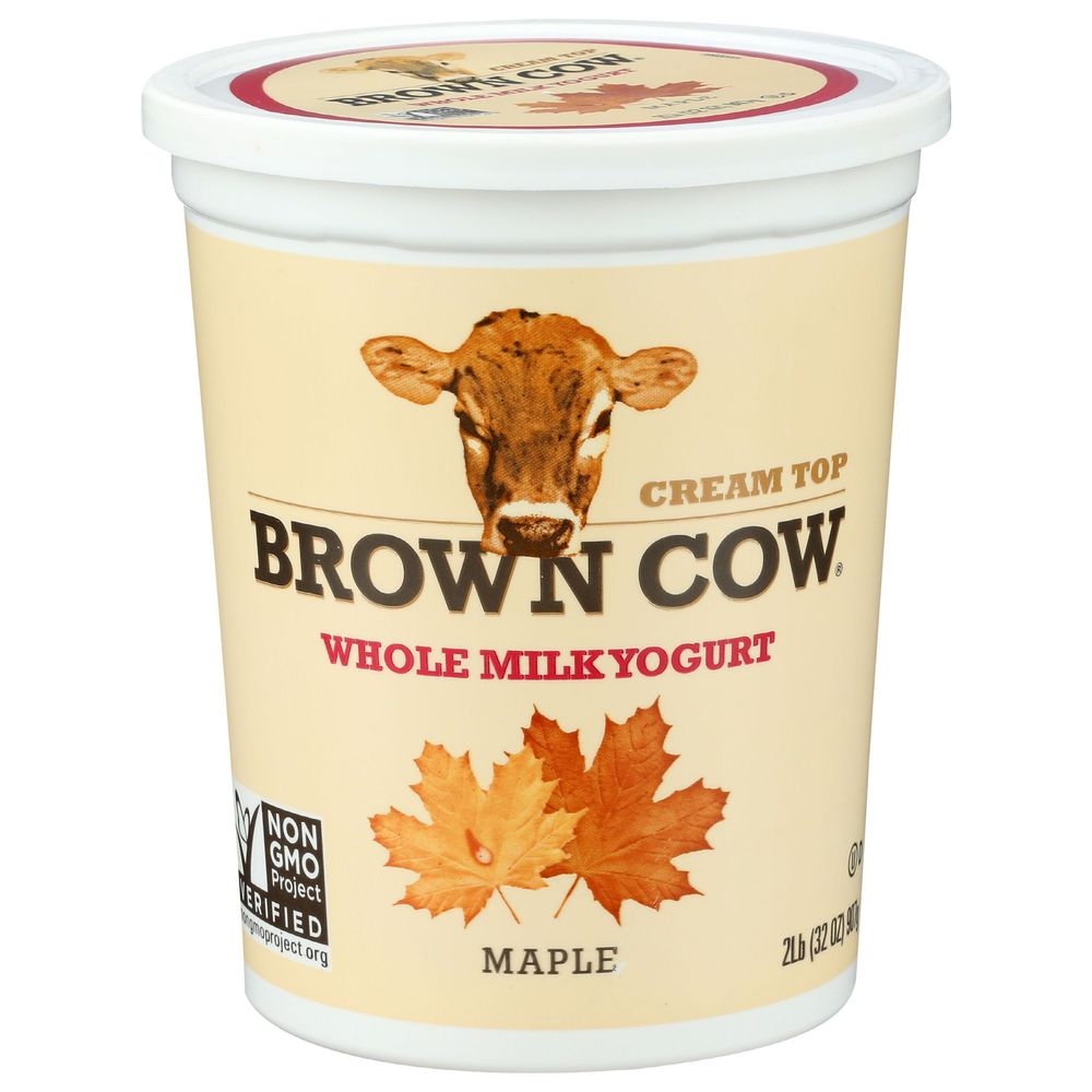 Brown Cow Maple Whole Milk Cream Top Yogurt, 32 Fluid Ounce -- 6 per case