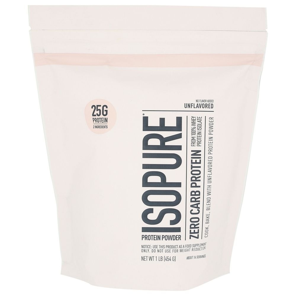 Isopure Unflavored Zero Carb Protein Powder, 1 Pound