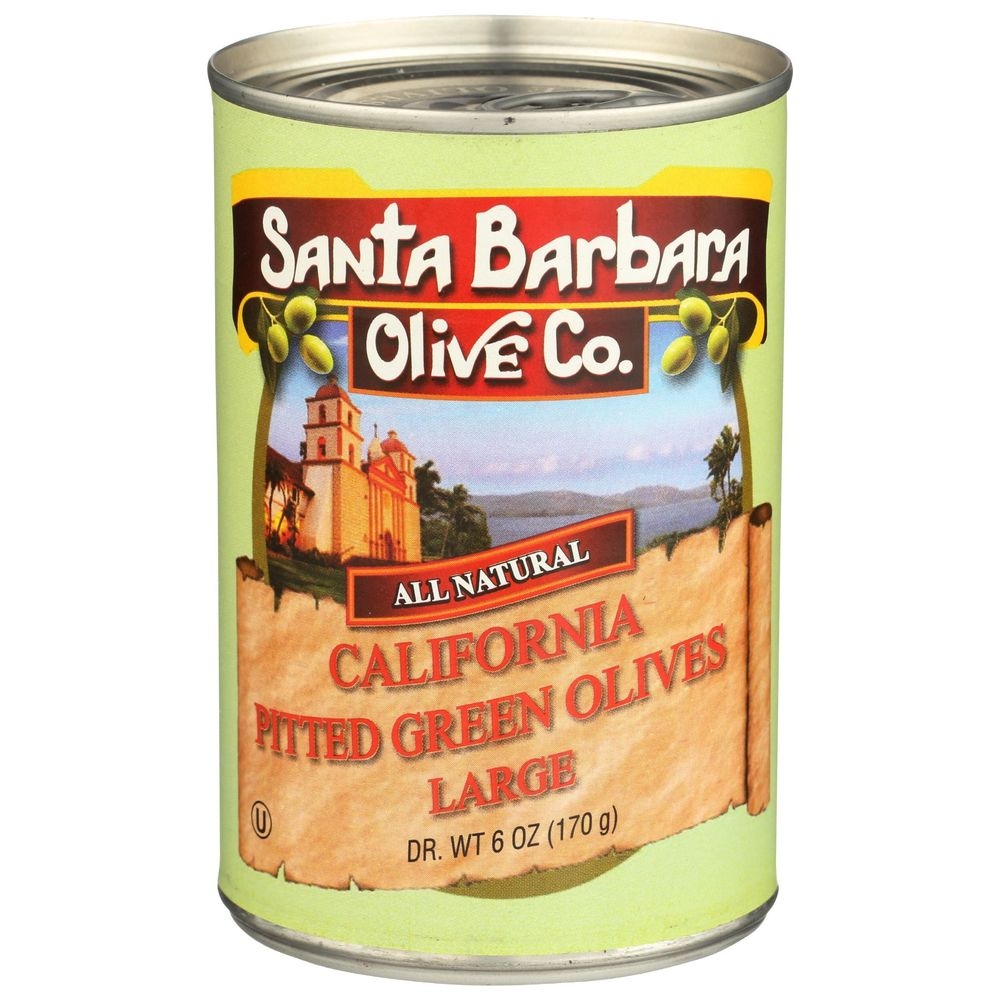 Santa Barbara All Natural Large California Green Pitted Olives, 5.75 Ounce Tin -- 12 per case