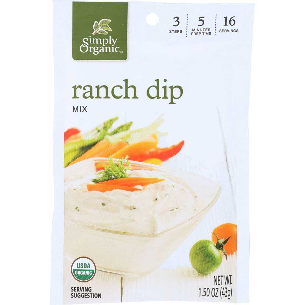 Simply Organic Ranch Dip Mix, 1.5 Ounce -- 12 per case.