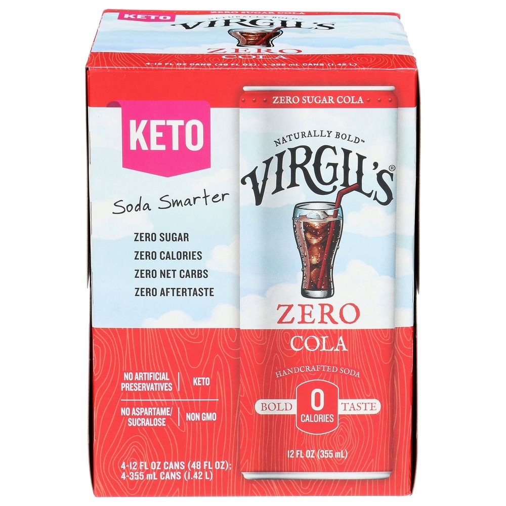 Virgils Zero Sugar Cola Soda, 48 Fluid Ounce -- 6 per case