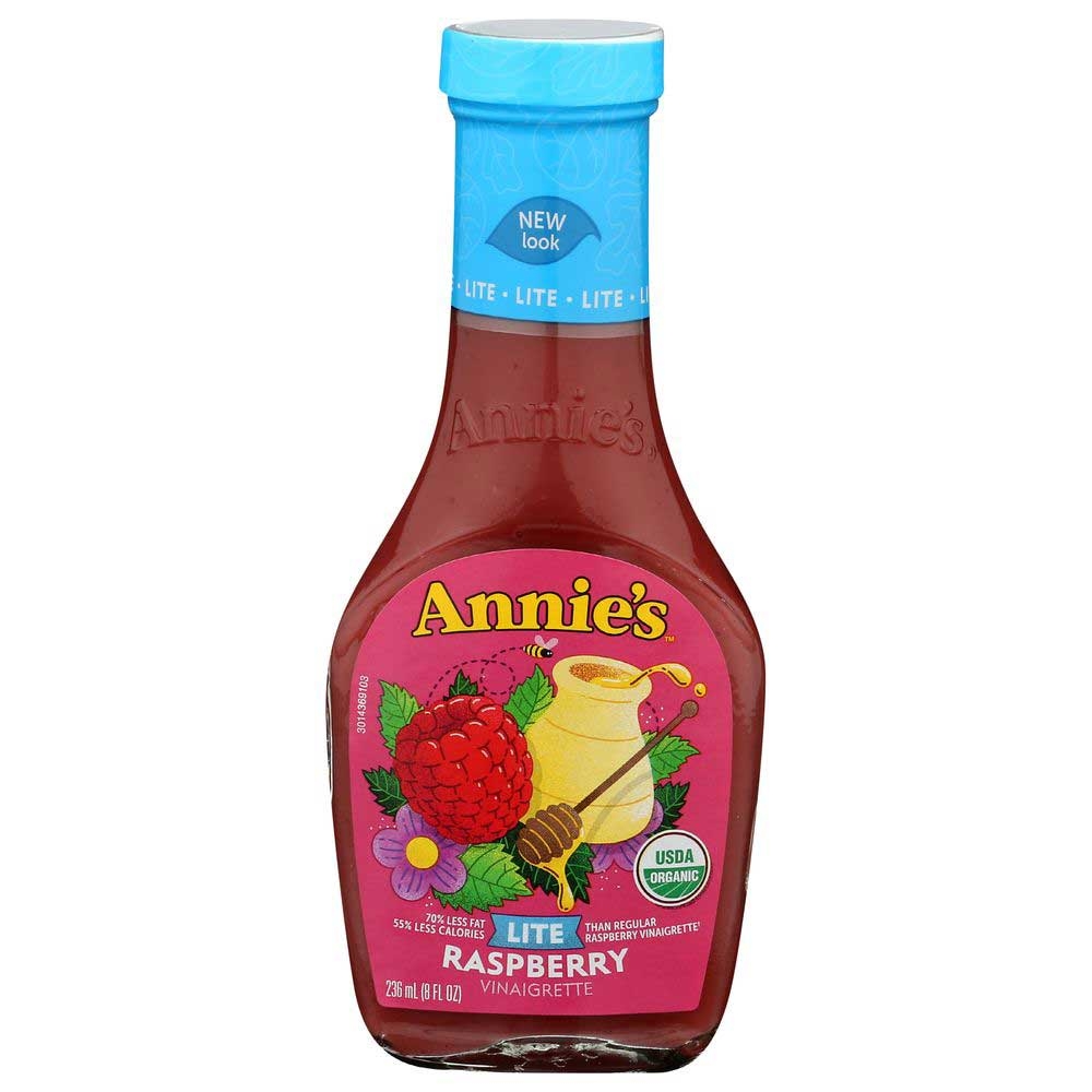 Annies Naturals Organic Lite Raspberry Vinaigrette Dressing, 8 Fluid Ounce -- 6 per case