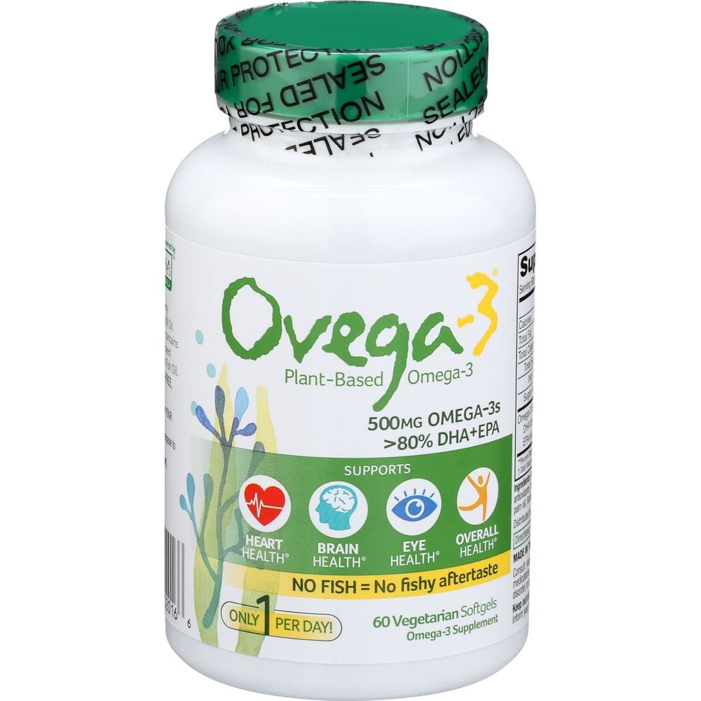 Ovega-3 Plant Based Omega-3 Vegetarian Softgels, 60 count