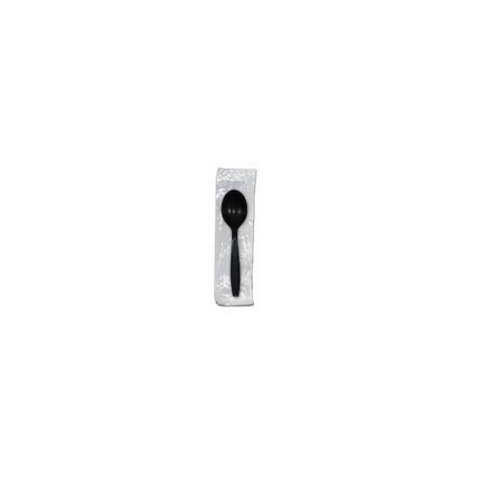 Advantage Heavy Weight Polypropylene Black Wrapped Soup Spoon -- 1000 per case